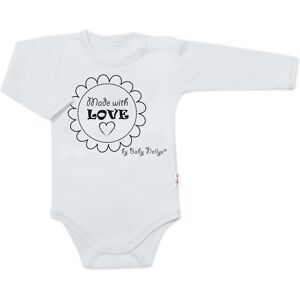 Baby Nellys Body dlouhý rukáv Made with love, šedé Baby Nellys Body dlouhý rukáv Made with love, šedé