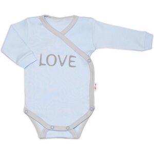 Baby Nellys Body dlouhý rukáv Love - zapínání bokem, modré vel. 68 Baby Nellys Body dlouhý rukáv Love - zapínání bokem, modré vel. 68