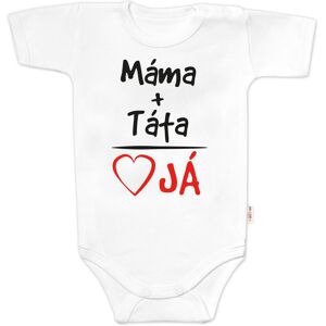 Baby Nellys Body kr. rukáv s vtipným textem, Máma+Táta, bílé, vel. 62 Baby Nellys Body kr. rukáv s vtipným textem, Máma+Táta, bílé, vel. 62