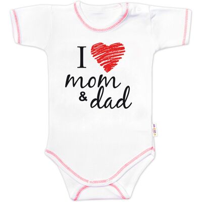Baby Nellys Body krátký rukáv I love mom & dad vel. 62 Baby Nellys Body krátký rukáv I love mom & dad vel. 62