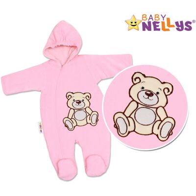 Baby Nellys Kombinézka/overálek Teddy Bear, velikost: 74 - růžová Baby Nellys Kombinézka/overálek Teddy Bear, velikost: 74 - růžová