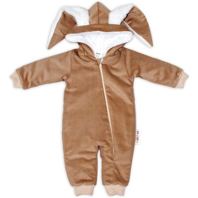 Baby Nellys Manšestrová kombinézka/overálek s kožíškem Cute Bunny - hnědá vel. 68/74 Baby Nellys Manšestrová kombinézka/overálek s kožíškem Cute Bunny - hnědá vel. 68/74