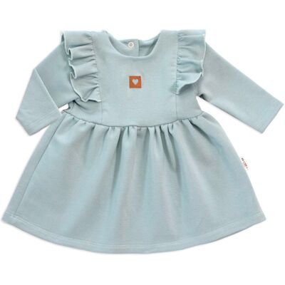 Baby Nellys Dětské teplákové šaty, tunika Vintage Love - mátové, vel. 62 Baby Nellys Dětské teplákové šaty, tunika Vintage Love - mátové, vel. 62