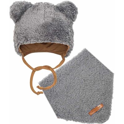 New Baby Zimní kojenecká čepička s šátkem na krk Teddy bear šedá, vel. 80 (9-12m) New Baby Zimní kojenecká čepička s šátkem na krk Teddy bear šedá, vel. 80 (9-12m)