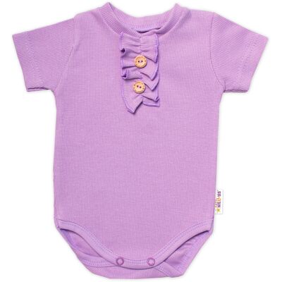 Baby Nellys Kojenecké žebrované body s knoflíčky kr. rukáv, Girl - lila, vel. 86 Baby Nellys Kojenecké žebrované body s knoflíčky kr. rukáv, Girl - lila, vel. 86