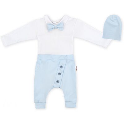 Baby Nellys 3-dílná sada Hubert, body s motýlkem, tepláčky a čepička - sv. modrá, vel. 98 vel. 98 Baby Nellys 3-dílná sada Hubert, body s motýlkem, tepláčky a čepička - sv. modrá, vel. 98 vel. 98