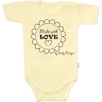 Baby Nellys Body krátký rukáv Made with love, žluté vel. 62 Baby Nellys Body krátký rukáv Made with love, žluté vel. 62