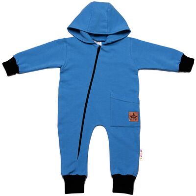 Baby Nellys Teplákový overal s kapsičkou a kapucí BOY, modrý, 56 Baby Nellys Teplákový overal s kapsičkou a kapucí BOY, modrý, 56