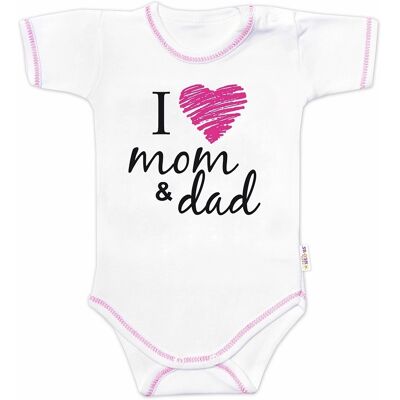 Baby Nellys Body krátký rukáv I love mom & dad, holka vel. 68 Baby Nellys Body krátký rukáv I love mom & dad, holka vel. 68