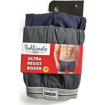 Bellinda Pánské strečové boxerky Ultra resist vel. L 2 ks modré+šedé Bellinda Pánské strečové boxerky Ultra resist vel. L 2 ks modré+šedé