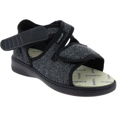 PodoWell XILO sandály extraširoké unisex šedočerný, velikost: 45 PodoWell XILO sandály extraširoké unisex šedočerný, velikost: 45