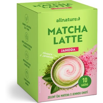 Allnature Matcha latte jahoda 10x20 g Allnature Matcha latte jahoda 10x20 g