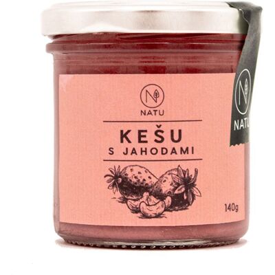 NATU Kešu krém s jahodami 140 g NATU Kešu krém s jahodami 140 g