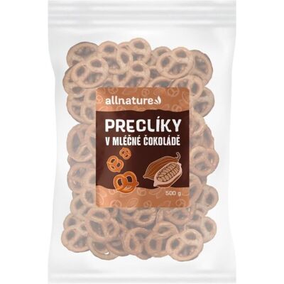 Allnature Preclíky v mléčné čokoládě 500 g Allnature Preclíky v mléčné čokoládě 500 g