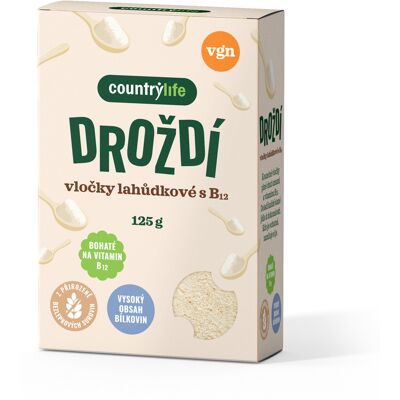 Country Life Droždí lahůdkové s vitaminem B12 125 g Country Life Droždí lahůdkové s vitaminem B12 125 g