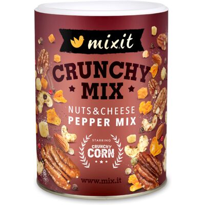 MIXIT Crunchy mix sýr, crunchy corn a oříšky s barevným pepřem 300 g MIXIT Crunchy mix sýr, crunchy corn a oříšky s barevným pepřem 300 g