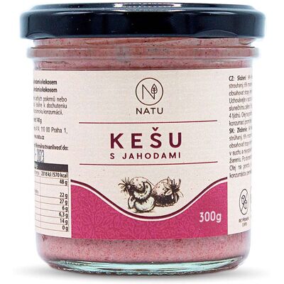 NATU Kešu krém s jahodami 300 g NATU Kešu krém s jahodami 300 g