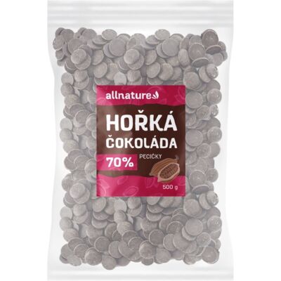 Allnature Hořká čokoláda 70% pecičky 500 g Allnature Hořká čokoláda 70% pecičky 500 g