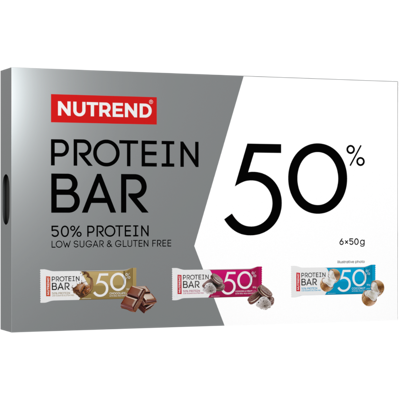 Nutrend PROTEIN BAR 50 dárkové balení 6x50 g mix příchutí Nutrend PROTEIN BAR 50 dárkové balení 6x50 g mix příchutí