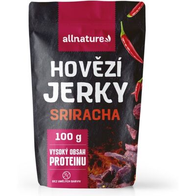 Allnature BEEF Sriracha Jerky sušené hovězí maso 100 g Allnature BEEF Sriracha Jerky sušené hovězí maso 100 g