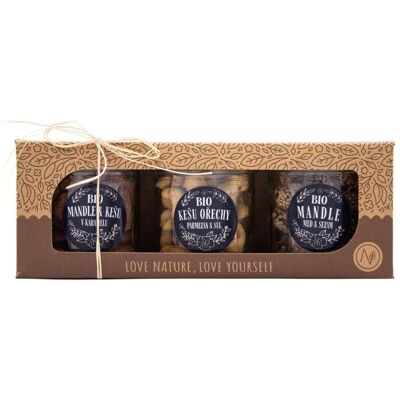 NATU Dárkový set ochucených ořechů BIO 3x70 g NATU Dárkový set ochucených ořechů BIO 3x70 g