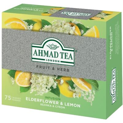 Ahmad Tea Elderflower & Lemon porcovaný čaj 75x1,8 g Ahmad Tea Elderflower & Lemon porcovaný čaj 75x1,8 g