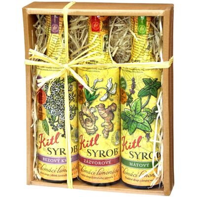 Kitl Syrob Bez + Zázvor + Máta dárkové balení 3x500 ml Kitl Syrob Bez + Zázvor + Máta dárkové balení 3x500 ml