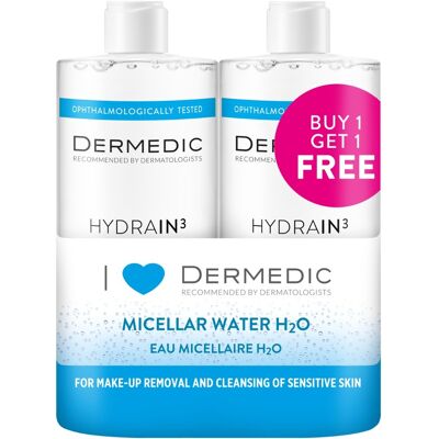 Dermedic Hydrain3 Hialuro Micelární voda duopack 2x500 ml Dermedic Hydrain3 Hialuro Micelární voda duopack 2x500 ml
