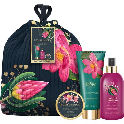 Baylis & Harding Boudoire Sada péče o tělo v pytlíčku Tropical Paradise 3 ks Baylis & Harding Boudoire Sada péče o tělo v pytlíčku Tropical Paradise 3 ks