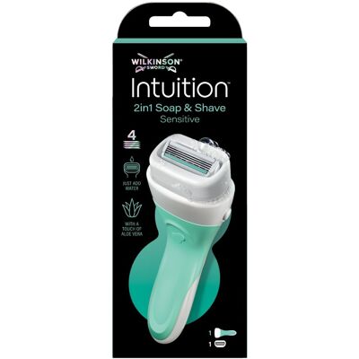 Wilkinson Intuition 2in1 Soap & Shave Sensitive holicí strojek + hlavice 1+1 ks Wilkinson Intuition 2in1 Soap & Shave Sensitive holicí strojek + hlavice 1+1 ks