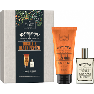 Luxusní dárková sada Scottish Fine Soaps Thistle & Black Pepper - Pánský parfém duo Luxusní dárková sada Scottish Fine Soaps Thistle & Black Pepper - Pánský parfém duo