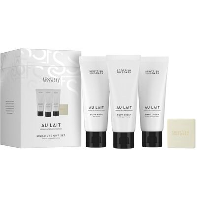 Dárková sada Scottish Fine Soaps Au Lait Signature - Tělo, Ruce & Mýdlo Dárková sada Scottish Fine Soaps Au Lait Signature - Tělo, Ruce & Mýdlo