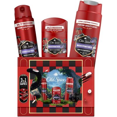 Old Spice Xmass sada Night Panther deodoranty a sprchový gel 3 ks Old Spice Xmass sada Night Panther deodoranty a sprchový gel 3 ks