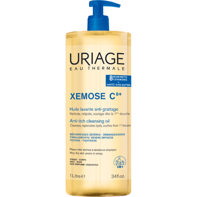 Uriage Xémose C8+ Zklidňující mycí olej pro suchou až atopickou pokožku 1000 ml Uriage Xémose C8+ Zklidňující mycí olej pro suchou až atopickou pokožku 1000 ml