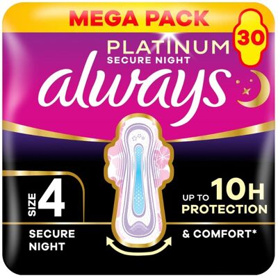 Always Platinum Secure Night vložky 30 ks Always Platinum Secure Night vložky 30 ks