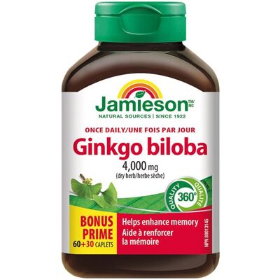 Jamieson Ginkgo Biloba 80mg - Paměť & Krevní Oběh Jamieson Ginkgo Biloba 80mg - Paměť & Krevní Oběh