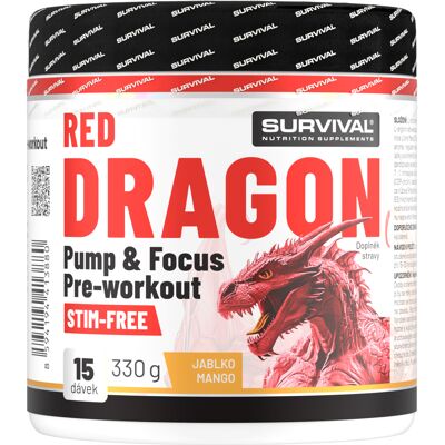 Survival Red Dragon Stim Free Pre-workout 330 g jablko mango Survival Red Dragon Stim Free Pre-workout 330 g jablko mango