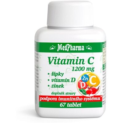 MedPharma Vitamin C 1200 mg šípky + vitamin D + zinek 67 tablet MedPharma Vitamin C 1200 mg šípky + vitamin D + zinek 67 tablet