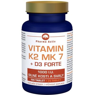 Pharma Activ Vitamin K2 MK7 + D3 FORTE 1000 I.U. - Vitamíny a doplňky stravy Pharma Activ Vitamin K2 MK7 + D3 FORTE 1000 I.U. - Vitamíny a doplňky stravy