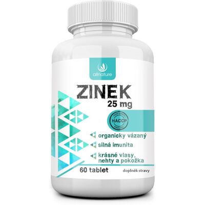 Allnature Zinek 25 mg 60 tablet Allnature Zinek 25 mg 60 tablet