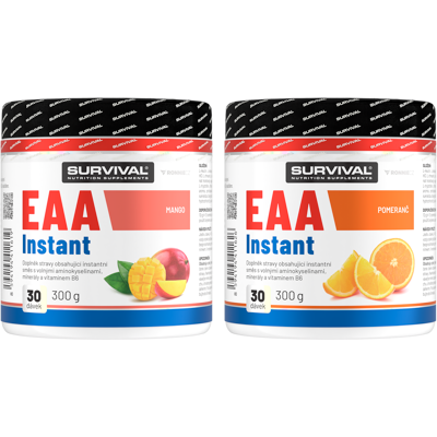 Survival EAA Instant AKCE 1+1 300 g mango + 300 g pomeranč Survival EAA Instant AKCE 1+1 300 g mango + 300 g pomeranč