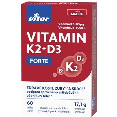 Vitar Vitamin K2 + D3 Forte 60 tablet Vitar Vitamin K2 + D3 Forte 60 tablet