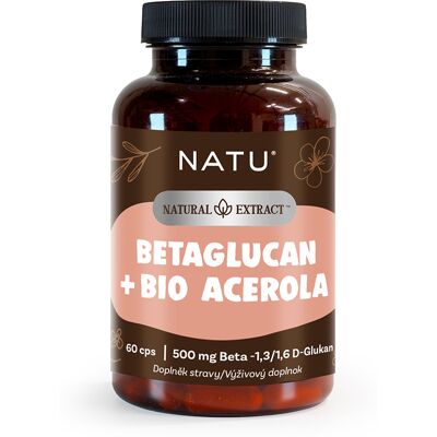 NATU BetaGlukan 500 mg s BIO acerolou 60 kapslí NATU BetaGlukan 500 mg s BIO acerolou 60 kapslí