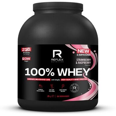 Reflex Nutrition 100% Whey Protein - Jahoda a Smetana - Syrovátkový Protein Reflex Nutrition 100% Whey Protein - Jahoda a Smetana - Syrovátkový Protein