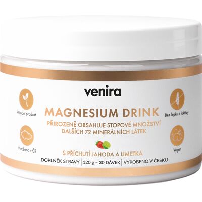 Venira Magnesium drink jahoda-limetka 120 g Venira Magnesium drink jahoda-limetka 120 g