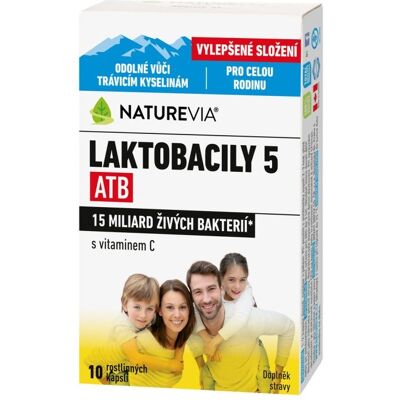 NatureVia Laktobacily 5 ATB 10 kapslí NatureVia Laktobacily 5 ATB 10 kapslí