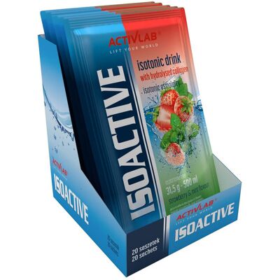 Activlab Isoactive iontový nápoj s kolagenem jahoda a máta 20 sáčků Activlab Isoactive iontový nápoj s kolagenem jahoda a máta 20 sáčků