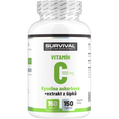 Survival Vitamín C 1000 mg + extrakt z šípků 150 tbl Survival Vitamín C 1000 mg + extrakt z šípků 150 tbl