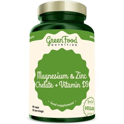 GreenFood Nutrition Hořčík a zinek cheláty + D3-vitamin - Dopňky stravy GreenFood Nutrition Hořčík a zinek cheláty + D3-vitamin - Dopňky stravy