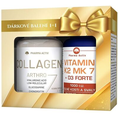 Pharma Activ Collagen Arthro + Vitamin K2 MK7 + D3 Forte 90 tablet + 125 tablet Pharma Activ Collagen Arthro + Vitamin K2 MK7 + D3 Forte 90 tablet + 125 tablet